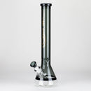 Genie | 18" 7 mm color-tube and clear-bottom beaker water bong [GE3110] Glass Bong ONE Grey