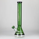 Genie | 18" 7 mm color-tube and clear-bottom beaker water bong [GE3110] Glass Bong ONE Green