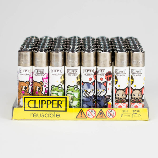 CLIPPER | Random Creatures - White Classic Display of 48 Lighter ONE