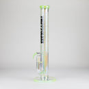 Trippy Glass | 17" Holographic Double Inline Straight Tube Glass Bong Glass Bong Small Biz Distributors Green
