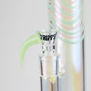 Trippy Glass | 17" Holographic Double Inline Straight Tube Glass Bong Glass Bong Small Biz Distributors