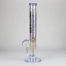 Trippy Glass | 17" Holographic Double Inline Straight Tube Glass Bong Glass Bong Small Biz Distributors Purple