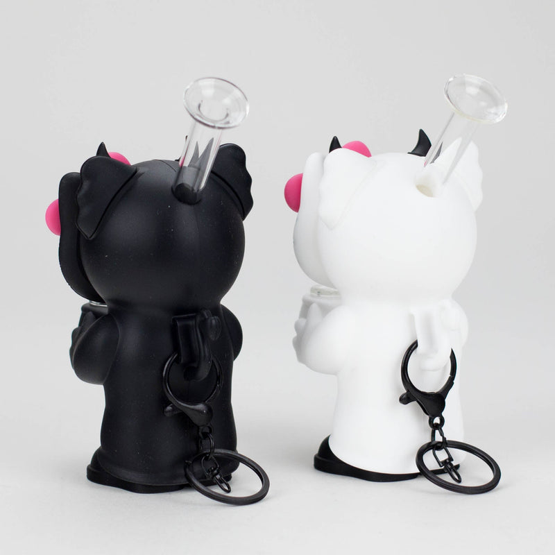 O 5.5" Devil Kitty Silicone Water Pipe-Assorted [YS-389]