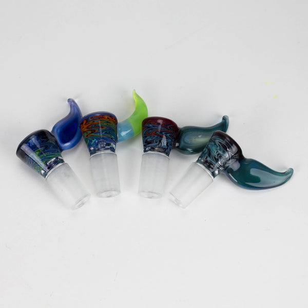 Mooks Glass | 18mm & 19mm Rewig Worked Wig Wag Heady Bowl – Assorted Colors Bongs Accessories Smoking Cat Distribution