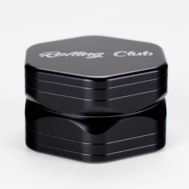 Rolling Club | 2.5" 2 Piece Hex Grinder Regular Grinder Maq Distributors Black