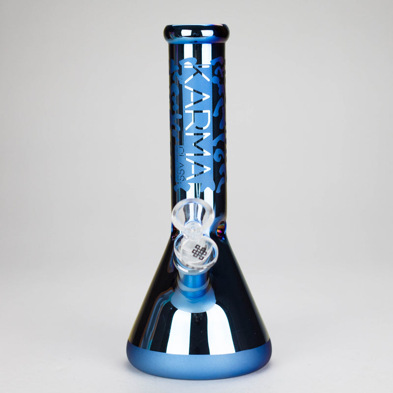 Karma | 9" Beaker Blue Metallic Glass Bong Glass Bong Maq Distributors