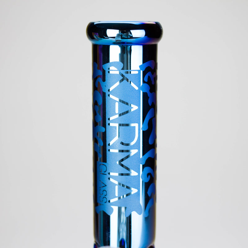 Karma | 9" Beaker Blue Metallic Glass Bong Glass Bong Maq Distributors