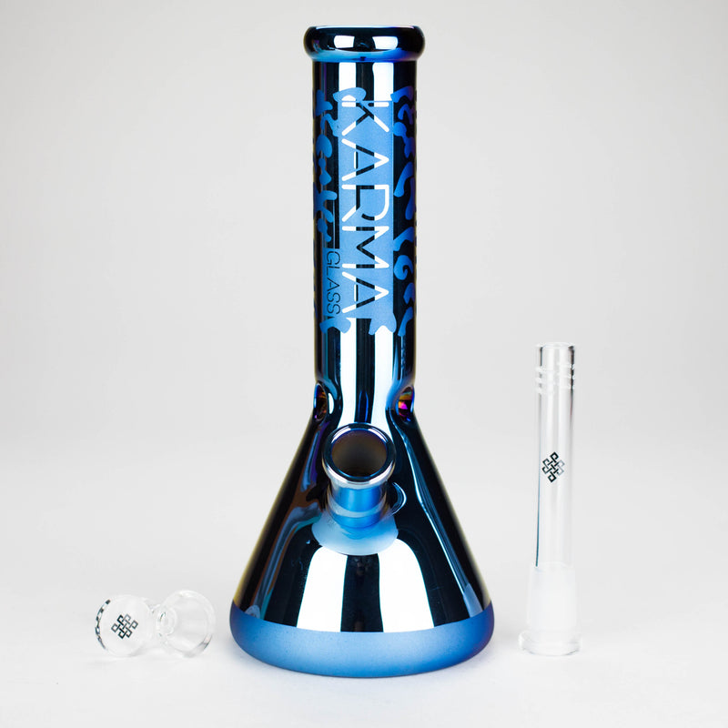 Karma | 9" Beaker Blue Metallic Glass Bong Glass Bong Maq Distributors