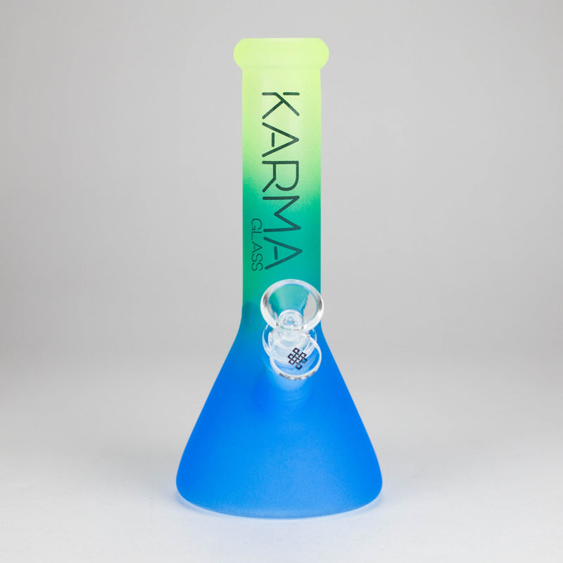 Karma | 9" Beaker 3 Toned Frosted Glass Bong Glass Bong Maq Distributors