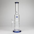 15" Color accented glass water bong with Double Perc Glass Bong 777 Smoke