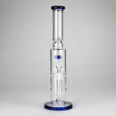 15" Color accented glass water bong with Double Perc Glass Bong 777 Smoke