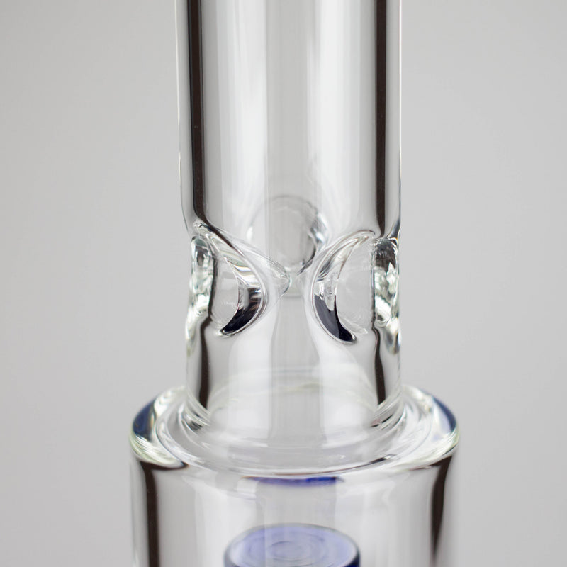 15" Color accented glass water bong with Double Perc Glass Bong 777 Smoke