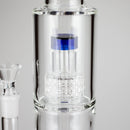 15" Color accented glass water bong with Double Perc Glass Bong 777 Smoke