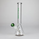 WellCann | 11" Beaker Glass Bong Glass Bong Smoking Cat Distribution Green (Black and Gold bottom)