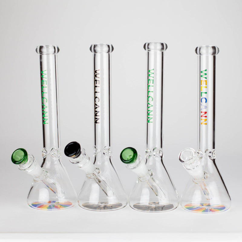 WellCann | 11" Beaker Glass Bong Glass Bong Smoking Cat Distribution