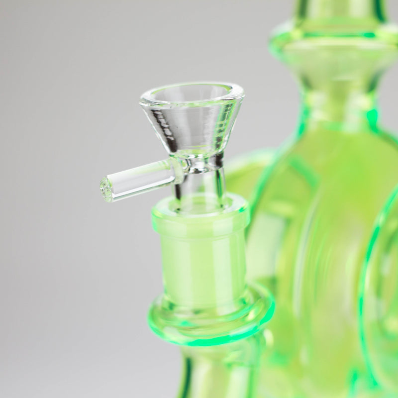 11″ Slim Green Recycler Glass Bong [C8033] Glass Bong Canadian Distributor