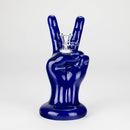 8" Vintage Blue Victory Hand Ceramic Bong – Retro Symbolic Design [ES091WP] Ceramic Bong Canadian Distributor