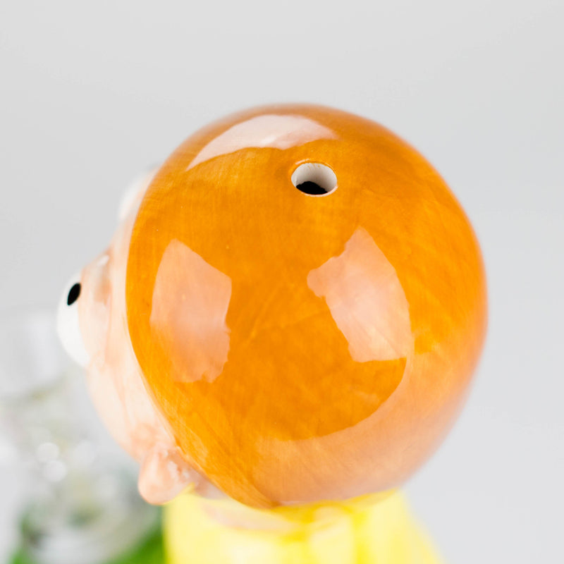 7.75″ Vintage Hippie Boy Ceramic Bong – Cartoon-Inspired Fun Design [ES085WP] Ceramic Bong Canadian Distributor