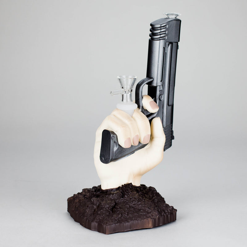 8″ Gun Shape Vinyl Bong – Black [SMKZ132] Resin · Silicone · Plastic Bong Canadian Distributor