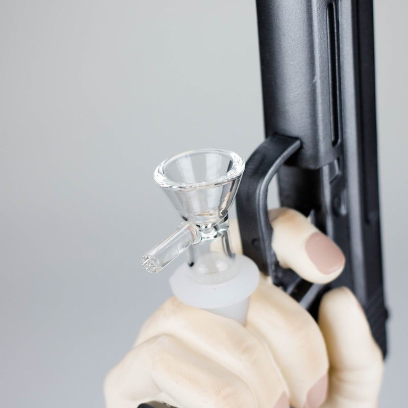 8″ Gun Shape Vinyl Bong – Black [SMKZ132] Resin · Silicone · Plastic Bong Canadian Distributor