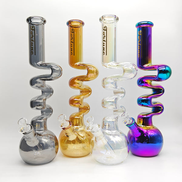Fortune | Electroplated Zig-Zag Zong 18" 7mm [Z185007E-1] Glass Bong Fortune