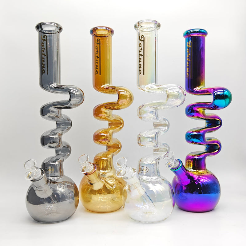 Fortune | Electroplated Zig-Zag Zong 18" 7mm [Z185007E-1] Glass Bong Fortune
