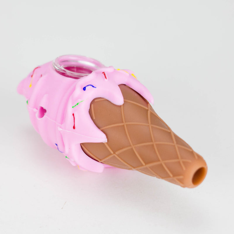 4″ Mini Silicone Ice Cream Cone Pipes – 20 Assorted Colors in Jar [ES111HP] Silicone Canadian Distributor
