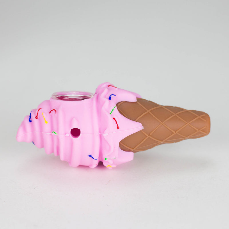 4″ Mini Silicone Ice Cream Cone Pipes – 20 Assorted Colors in Jar [ES111HP] Silicone Canadian Distributor