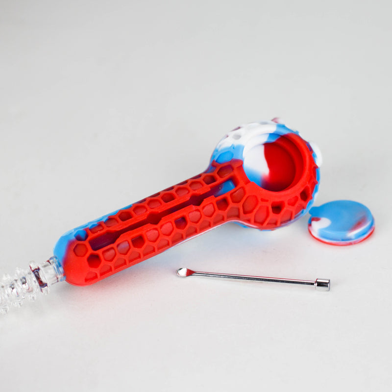 6″ Silicone Handpipe Jar – 20 Assorted Pieces with Glass Bowls & Straw [ES108HP] Silicone Canadian Distributor