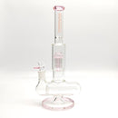 Fortune | 14" Double Inline Stemless to Grid Percolator Bong [1450PC] Glass Bong Fortune Pink