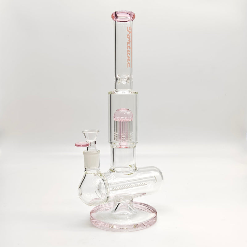 Fortune | 14" Double Inline Stemless to Grid Percolator Bong [1450PC] Glass Bong Fortune