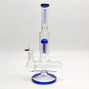 Fortune | 14" Double Inline Stemless to Grid Percolator Bong [1450PC] Glass Bong Fortune Blue
