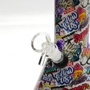 13" 7mm Calavera Hydrographic Glass Bong-Assorted Designs Glass Bong Super Supplys Inc