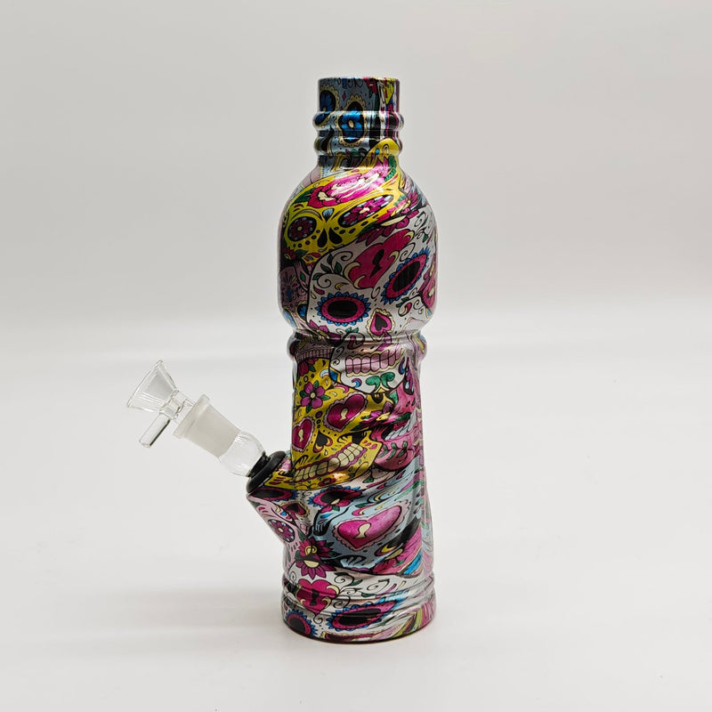 9" Hydrographic Water Bottle Glass Bong-Assorted Designs Glass Bong Super Supplys Inc