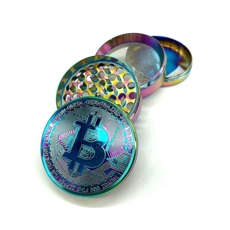 Bitcoin Grinder 4-Part – 63mm Premium Metal Herb Grinder (Box of 6) Herb Grinder NIBO Distribution