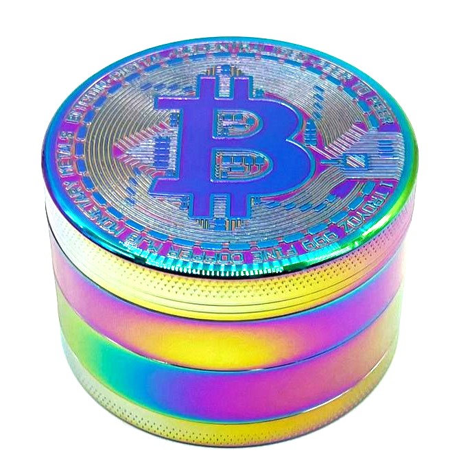 Bitcoin Grinder 4-Part – 63mm Premium Metal Herb Grinder (Box of 6) Herb Grinder NIBO Distribution