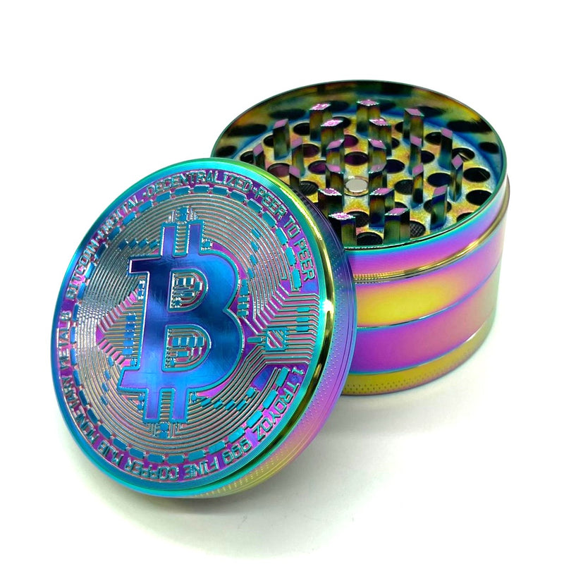 Bitcoin Grinder 4-Part – 63mm Premium Metal Herb Grinder (Box of 6) Herb Grinder NIBO Distribution