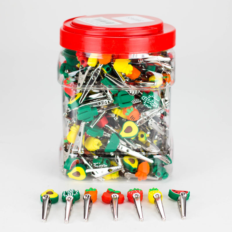 O Silicone Fruit Roach Clip Jar of 200 [SMKE-034]
