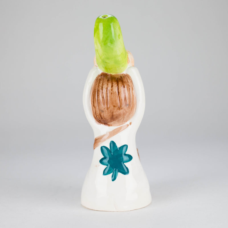 O 8″ Pickle Adventure Design Ceramic Bong – Whimsical Vintage Style  [ES081WP]