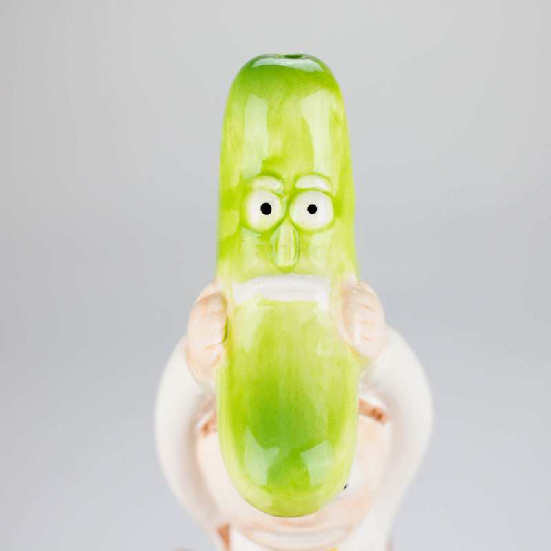 O 8″ Pickle Adventure Design Ceramic Bong – Whimsical Vintage Style  [ES081WP]