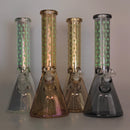 14" Electroplated Etched Monogram Design 9mm Glow in the Dark Beaker [LV145009] Glass Bong Super Supplys Inc