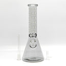 14" Electroplated Etched Monogram Design 9mm Glow in the Dark Beaker [LV145009] Glass Bong Super Supplys Inc