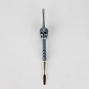 4.7” Stainless Steel Skull Dab Tool [SMKE-104] Cap · Dabber · Insert · Clip · Nail Canadian Distributor Grey
