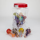 4.5" Fancy Glass Pipe – 10 Pieces in Display Jar Glass Pipe Bongzie Smokes