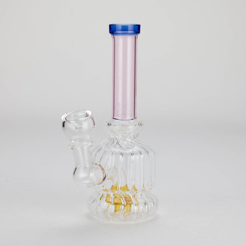 6" Stemless Glass Bong with Water Diffuser – 14mm Bowl Joint Glass Bong Bongzie Smokes Pink