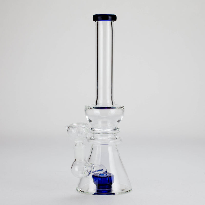 11" Stemless Glass Bong with Diffuser – 14mm Bowl Joint Glass Bong Bongzie Smokes Blue