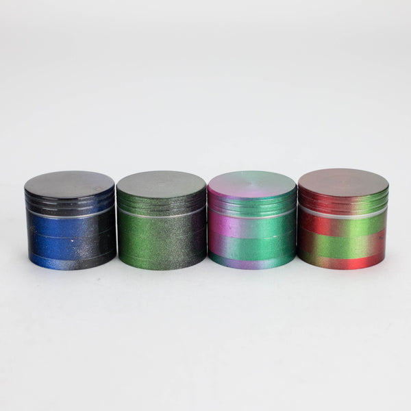 53mm Dual-Tone 4-Part Aluminum Herb Grinder – 20pcs Bulk Pack Herb Grinder Bongzie Smokes