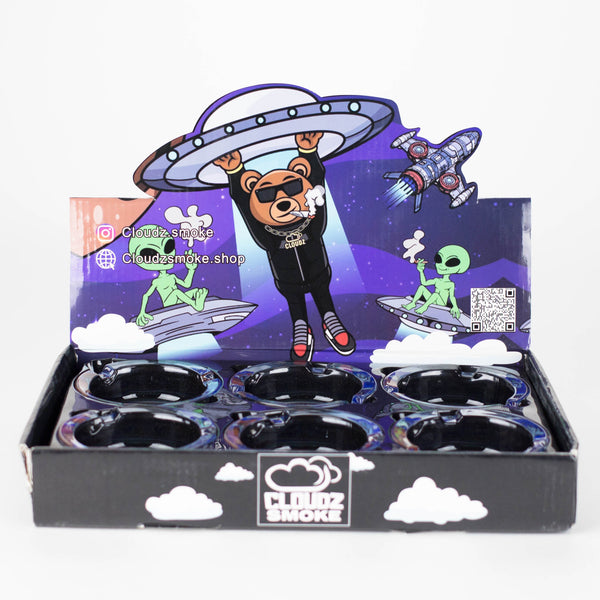 Cloudz | Alien Ashtray Display – 6 Count – 3.25" Diameter Ashtray Cloudz Smoke