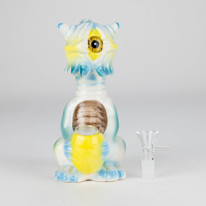 7″ Vintage Design Ceramic Bong – Unique Cyclops Monster Shape [ES079WP] Ceramic Bong Canadian Distributor