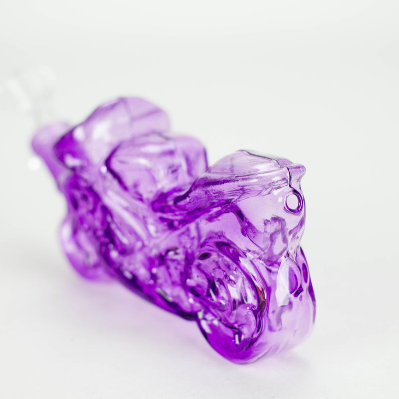 7″ Purple Heavy Bike Soft Glass Bong [TX217] Glass Bong Canadian Distributor